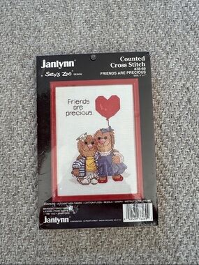 Janlynn "Friends Are Precious" Counted Cross Stitch Kit - Red Accent